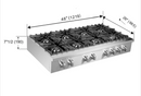 Forno Cossato Alta Qualita 48-Inch Pro-Style Gas Rangetop, Stainless Steel, 6 Sealed Burners, 83,000 BTU Total Output, Continuous Cast Iron Grates FCTGS5737-48