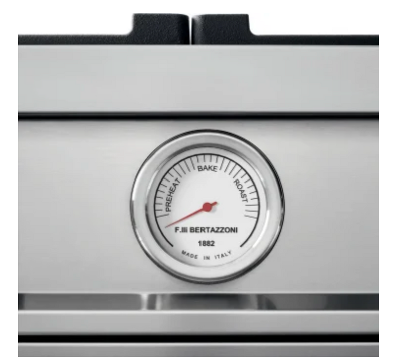 Bertazzoni Master Series  MAS365INMXV 36 Inch Freestanding Induction Range with 5 Elements, 5.7 cu. ft. Oven Capacity, European Convection Oven, and Elegant Temperature Gauge: Stainless Steel