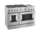 KitchenAid - 6.3 Cu. Ft. Freestanding Double Oven Dual Fuel True Convection Range with Self-Cleaning - Stainless steel Model: KFDC558JSS