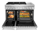 KitchenAid - 6.3 Cu. Ft. Freestanding Double Oven Dual Fuel True Convection Range with Self-Cleaning - Stainless steel Model: KFDC558JSS