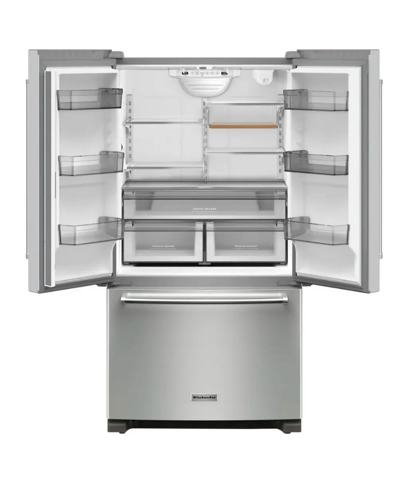 KitchenAid - 20 Cu. Ft. French Door Refrigerator with Interior Water Dispenser - Stainless Steel
Model:KRFC136RPS