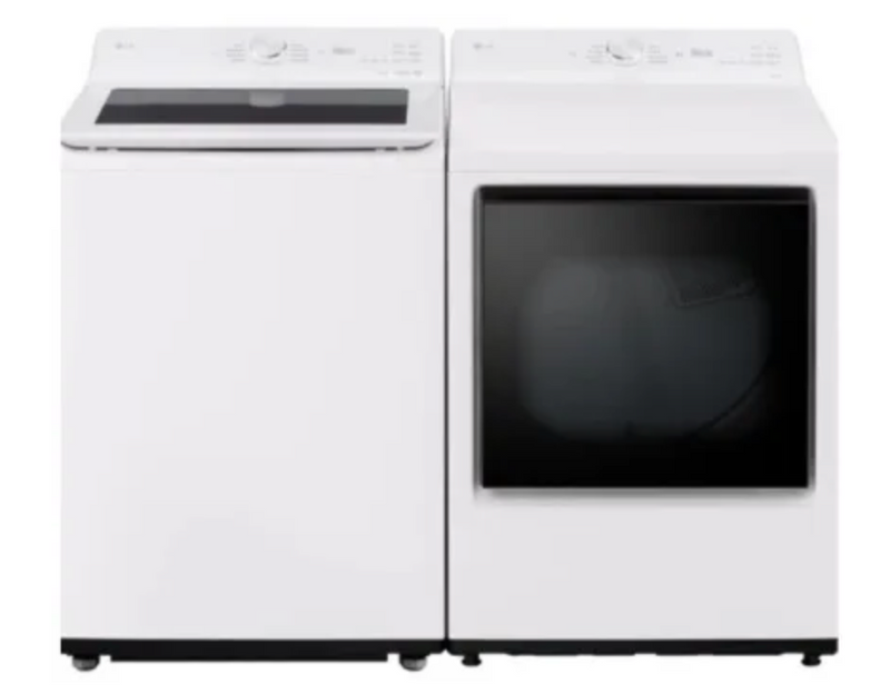 LG  LGWADRECW8200 Side-by-Side Top Load Washer and Electric Dryer Set in White