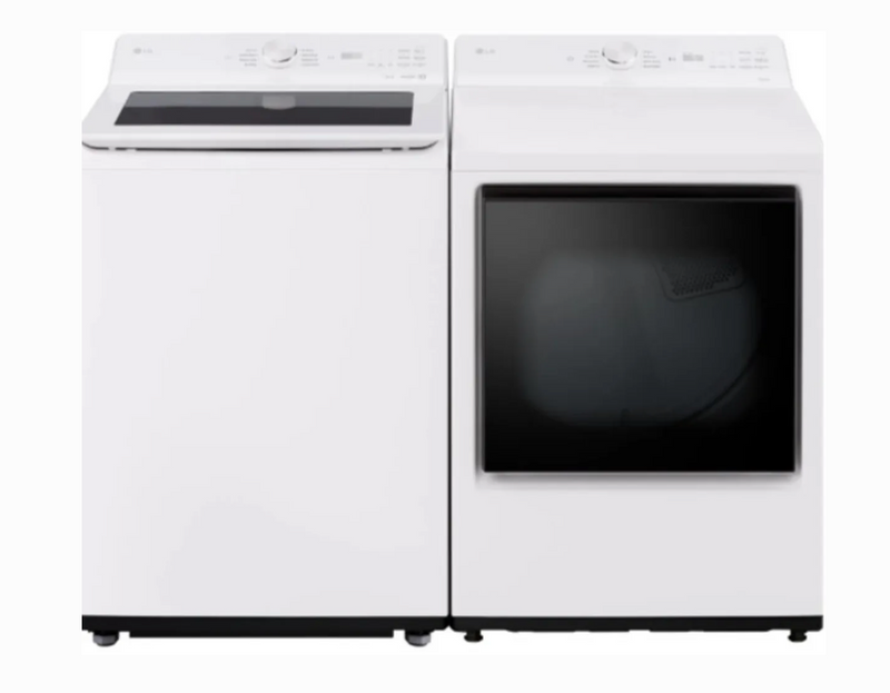 LG  LGWADRECW8200 Side-by-Side Top Load Washer and Electric Dryer Set in White