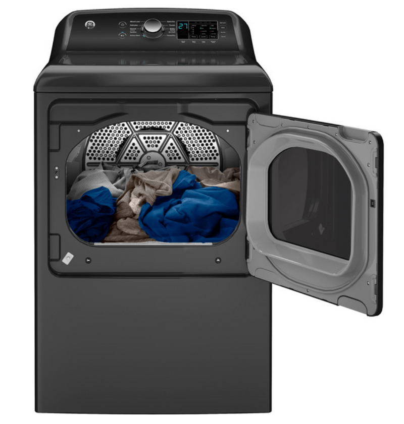 GE® 4.5 cu. ft. Capacity Washer with Water Level Control with GE® 7.4 cu. ft. Capacity Electric Dryer with Up To 120 ft. Venting and Sensor Dry