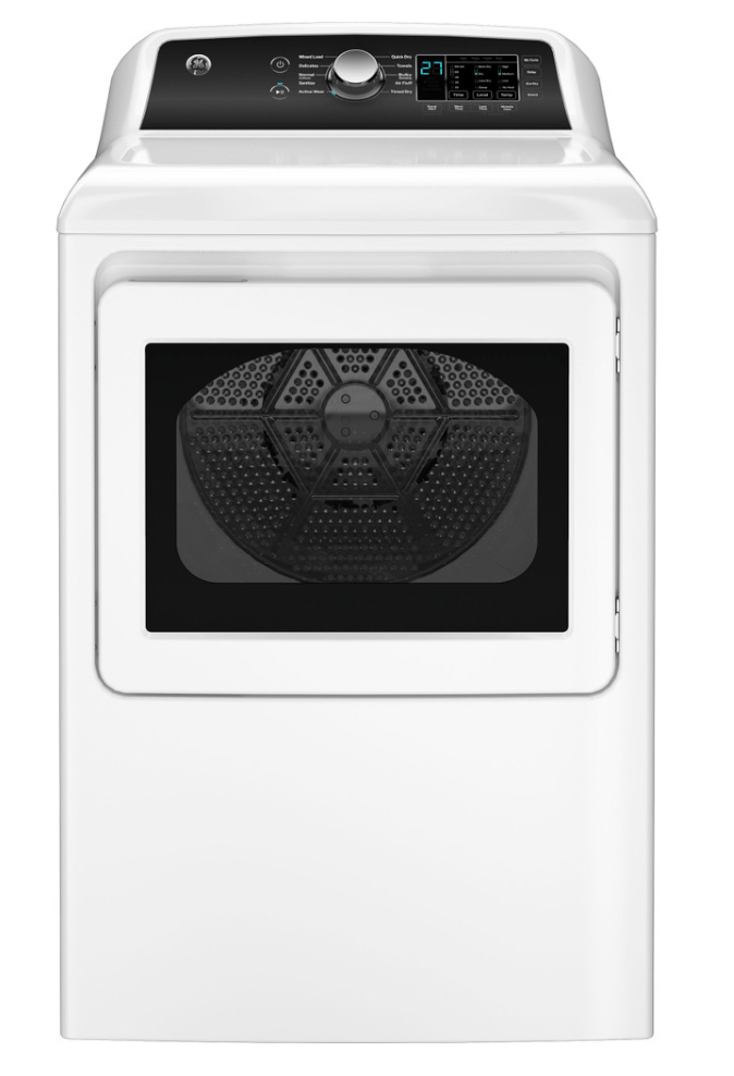 GE® 4.5 cu. ft. Capacity Washer with Water Level Control with GE® 7.4 cu. ft. Capacity Electric Dryer with Up To 120 ft. Venting and Sensor Dry
