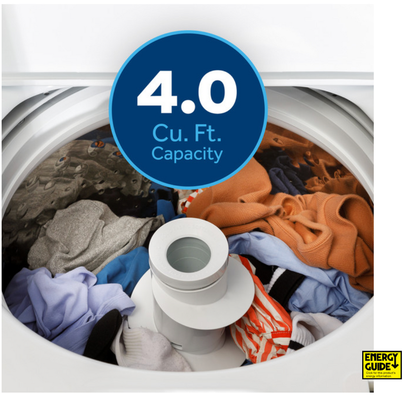 GE® 4.0 cu. ft. Capacity Washer with Stainless Steel Basket and Water Level Control  with GE 6.2 cu. ft. Capacity Electric Dryer with Up To 120 ft. Venting and Shallow Depth