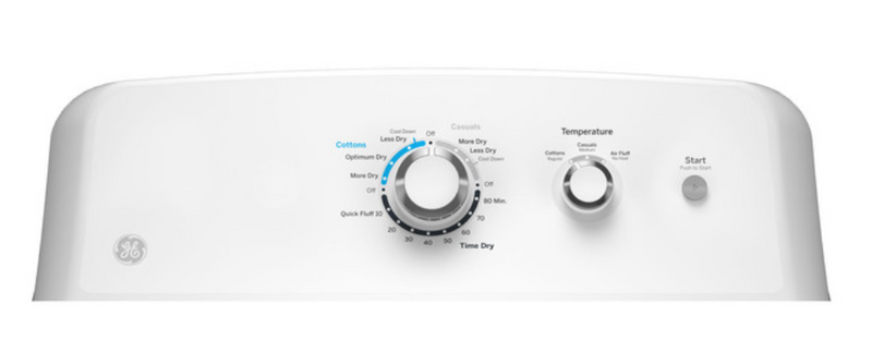GE® 4.0 cu. ft. Capacity Washer with Stainless Steel Basket and Water Level Control  with GE 6.2 cu. ft. Capacity Electric Dryer with Up To 120 ft. Venting and Shallow Depth