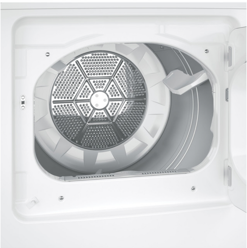 GE® 4.0 cu. ft. Capacity Washer with Stainless Steel Basket and Water Level Control  with GE 6.2 cu. ft. Capacity Electric Dryer with Up To 120 ft. Venting and Shallow Depth