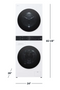 LG - 2.4 Cu. Ft. HE Smart Front Load Washer and 4.2 Cu. Ft. Electric Dryer WashTower wSteam and Ventless Heat Pump Technology - White Model: WKHC152HWA