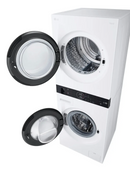 LG - 2.4 Cu. Ft. HE Smart Front Load Washer and 4.2 Cu. Ft. Electric Dryer WashTower wSteam and Ventless Heat Pump Technology - White Model: WKHC152HWA