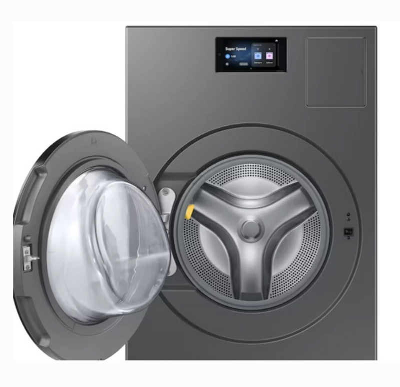 Samsung BESPOKE  WD90F53AVS 27 Inch Front Load Washer/Dryer Combo with 5.3 cu ft Capacity, AI Opti Wash & Dry™, Flex Auto Dispense System, 7 Inch LCD Screen, Auto Open Door, Internal Heater & Fan Easy Lint Clean and Energy Star Certified