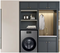 Samsung BESPOKE  WD90F53AVS 27 Inch Front Load Washer/Dryer Combo with 5.3 cu ft Capacity, AI Opti Wash & Dry™, Flex Auto Dispense System, 7 Inch LCD Screen, Auto Open Door, Internal Heater & Fan Easy Lint Clean and Energy Star Certified