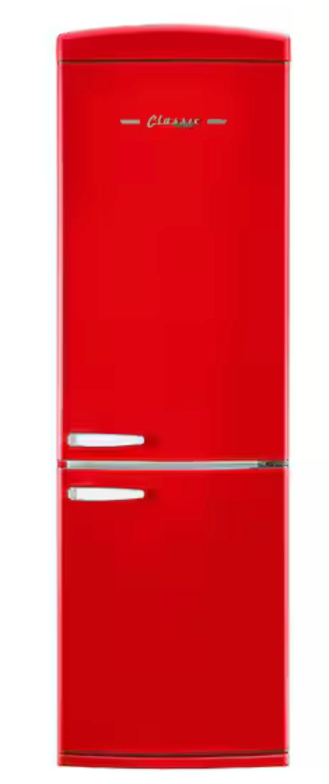 Unique Appliances Classic Retro 23.6 in 11.7 cu. ft. Frost Free Retro Bottom Freezer Refrigerator in Midnight Black, ENERGY STAR