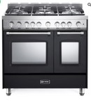 Verona VPFSGG365DSS 36 inch Prestige Series Freestanding Gas Double Oven Range with 5 Sealed Burners, 3.9 cu. ft. Oven Capacity, Convection