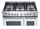 Verona VPFSGG365DSS 36 inch Prestige Series Freestanding Gas Double Oven Range with 5 Sealed Burners, 3.9 cu. ft. Oven Capacity, Convection