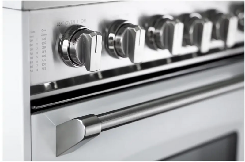 Verona VPFSGG365DSS 36 inch Prestige Series Freestanding Gas Double Oven Range with 5 Sealed Burners, 3.9 cu. ft. Oven Capacity, Convection