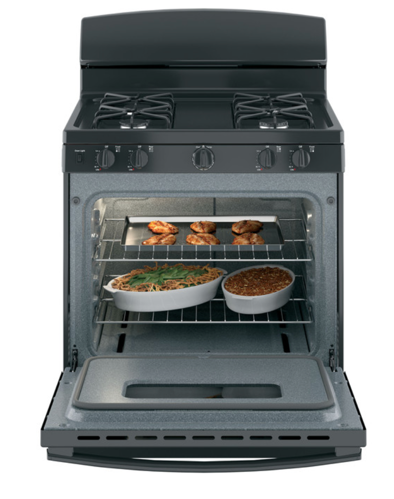 GE® 30" Free-Standing Front Control Gas Range