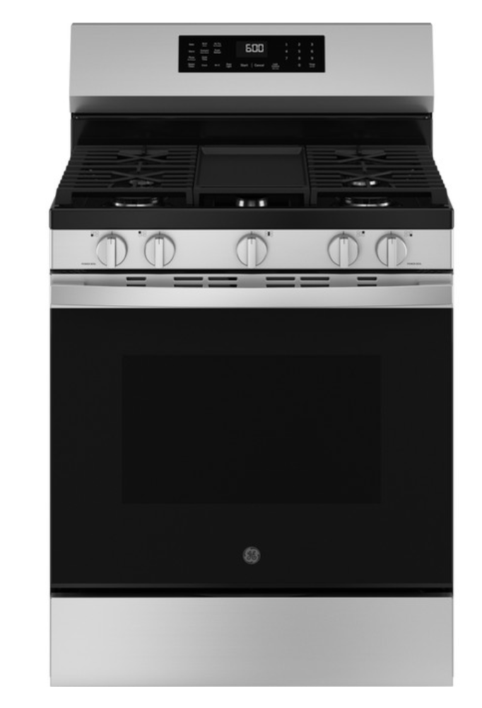 GE® 30" Free-Standing Gas Convection Range with No Preheat Air Fry and EasyWash™ Oven Tray