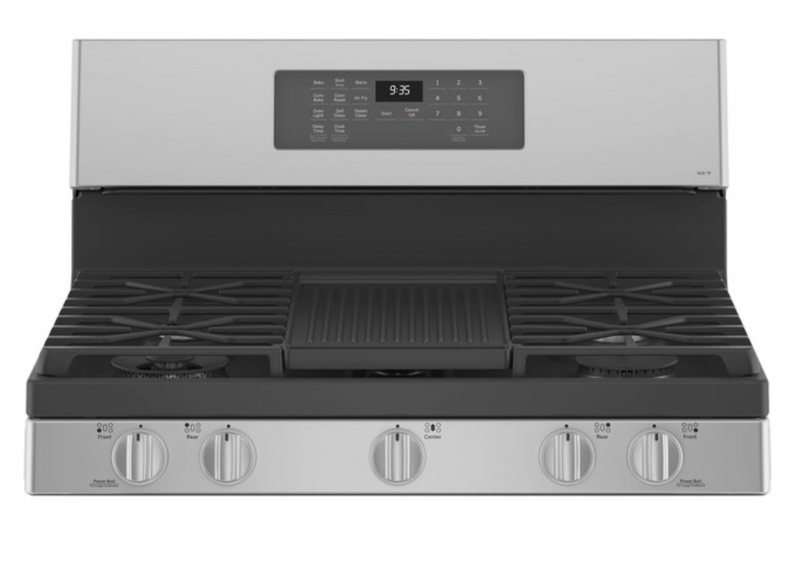 GE Profile™ Smart 30" Free-Standing Self Clean Gas Fingerprint Resistant Range with No Preheat Air Fry  Model
