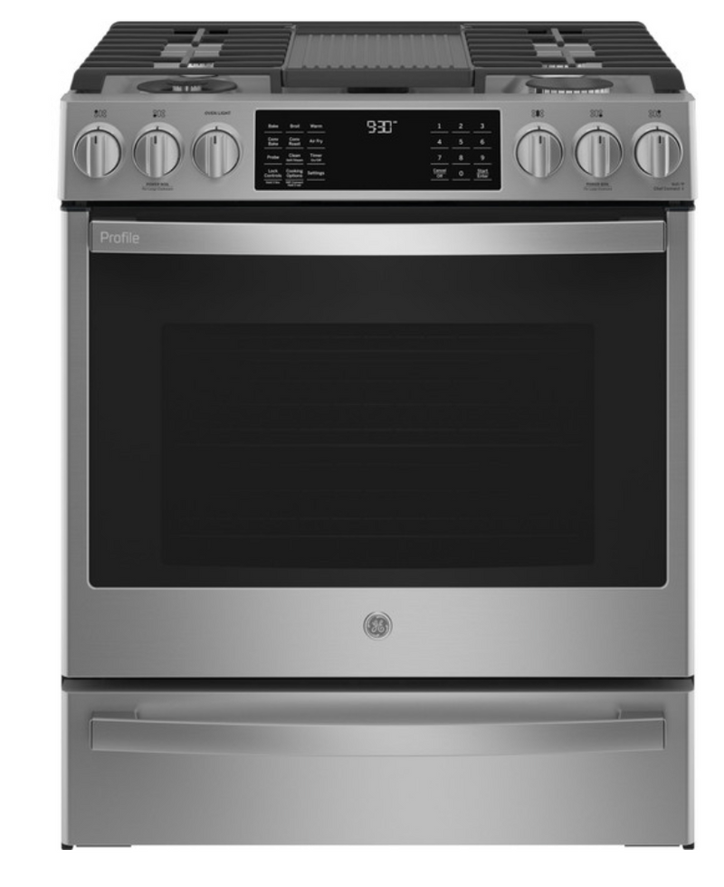 GE Profile™ 30" Smart Slide-In Front-Control Gas Range with No Preheat Air Fry  Model