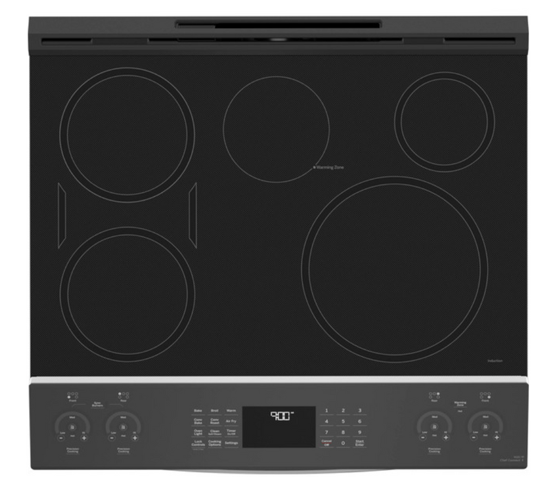 GE Profile™ ENERGY STAR® 30" Smart Slide-In Fingerprint Resistant Front-Control Induction and Convection Range with No Preheat Air Fry  Model