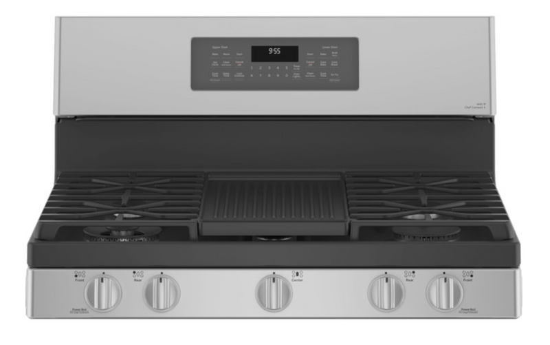 GE Profile™ 30" Free-Standing Gas Double Oven Convection Fingerprint Resistant Range with No Preheat Air Fry
