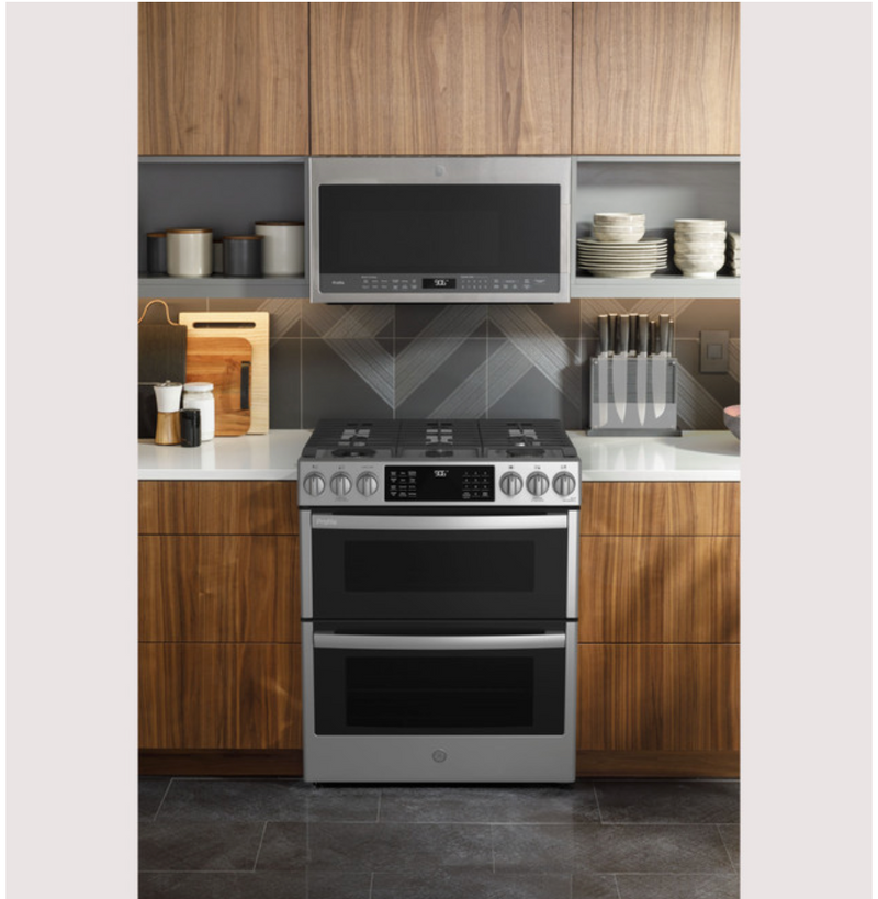 GE Profile™ 30" Smart Slide-In Front-Control Gas Double Oven Convection Fingerprint Resistant Range  Model