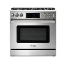 THOR Kitchen 36 Inch Air Fry and Self-Clean Professional Gas Range, TRG3601