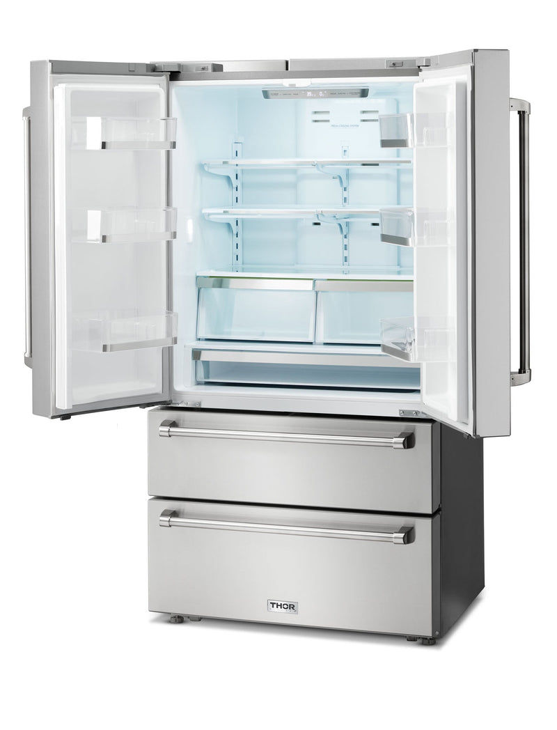 THOR Kitchen Professional 36 In. Counter Depth 22.5 cu. ft. Refrigerator Stainless Steel, TRF3602