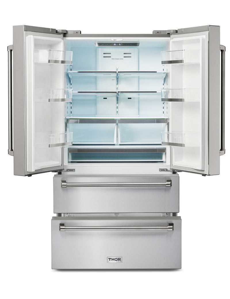 THOR Kitchen Professional 36 In. Counter Depth 22.5 cu. ft. Refrigerator Stainless Steel, TRF3602