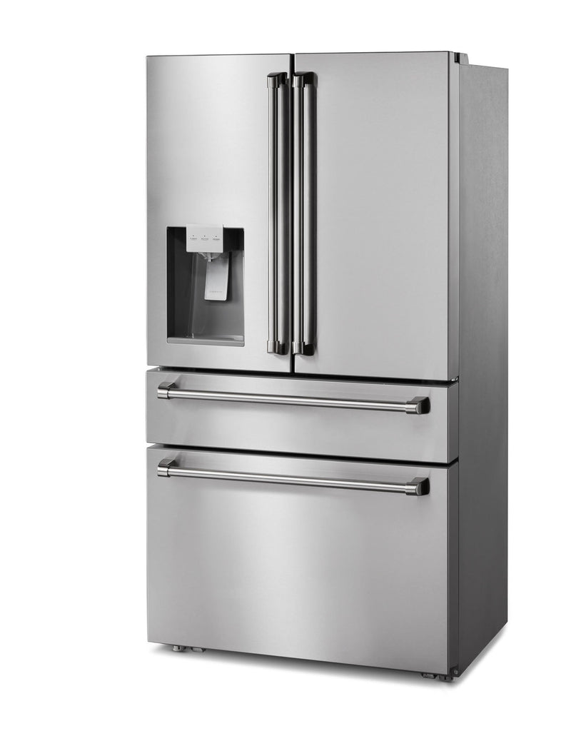 THOR Kitchen 36 In. Counter Depth Refrigerator in Stainless Steel with Water Dispenser, Ice Maker, TRF3601FD
