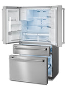 THOR Kitchen 36 In. Counter Depth Refrigerator in Stainless Steel with Water Dispenser, Ice Maker, TRF3601FD