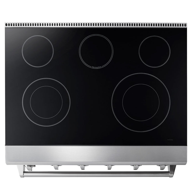 THOR Kitchen 36 in. Glass Top 5 Elements Convection Electric Range, HRE3601