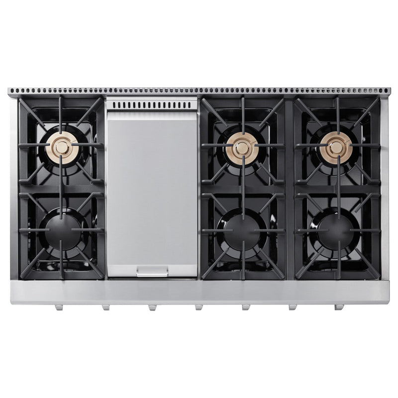 THOR Kitchen 48 inch Gas Professional Rangetop in Stainless Steel, HRT4806U