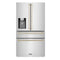 ZLINE 36 In. Autograph French Door Refrigerator with Water and Ice Dispenser in Fingerprint Resistant Stainless Steel with Gold Accents, RFMZ-W-36-G