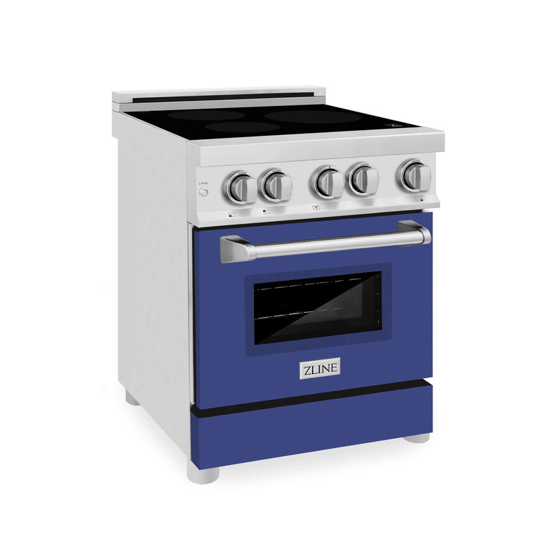 ZLINE 24 Inch 2.8 cu. ft. Induction Range with a 3 Element Stove and Electric Oven in Blue Matte, RAIND-BM-24