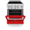 ZLINE 24 Inch 2.8 cu. ft. Induction Range with a 3 Element Stove and Electric Oven in Red Gloss, RAIND-RG-24