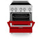 ZLINE 24 Inch 2.8 cu. ft. Induction Range with a 3 Element Stove and Electric Oven in Red Matte, RAIND-RM-24