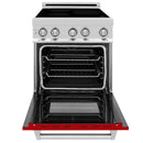 ZLINE 24 Inch 2.8 cu. ft. Induction Range with a 3 Element Stove and Electric Oven in Red Matte, RAIND-RM-24