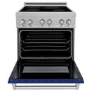 ZLINE 30 In. 4.0 cu. ft. Induction Range with a 4 Element Stove and Electric Oven in Durasnow and Blue Gloss, RAINDS-BG-30