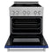 ZLINE 30 In. 4.0 cu. ft. Induction Range with a 4 Element Stove and Electric Oven in Durasnow and Blue Gloss, RAINDS-BG-30