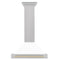 ZLINE 30 In Autograph Edition DuraSnow® Stainless Steel Range Hood with White Matte Shell and Gold Handle, KB4SNZ-WM30-G