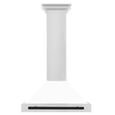 ZLINE 30 In Autograph Edition Stainless Steel Range Hood with White Matte Shell and Matte Black Accents, KB4STZ-WM30-MB