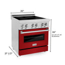 ZLINE 30 Inch 4.0 cu. ft. Induction Range with a 4 Element Stove and Electric Oven in Red Gloss, RAIND-RG-30