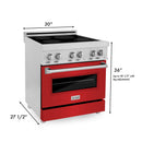 ZLINE 30 Inch 4.0 cu. ft. Induction Range with a 4 Element Stove and Electric Oven in Red Matte, RAIND-RM-30