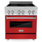 ZLINE 30 Inch 4.0 cu. ft. Induction Range with a 4 Element Stove and Electric Oven in Red Matte, RAIND-RM-30