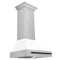 ZLINE 30 Inch Autograph Edition DuraSnow® Range Hood with White Matte Shell and Matte Black Handle, 8654SNZ-WM30-MB