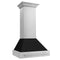 ZLINE 30 Inch Stainless Steel Range Hood with Black Matte Shell and Stainless Steel Handle, 8654STX-BLM-30
