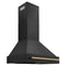 ZLINE 30 in. Autograph Edition in Black Stainless Steel Range Hood with Champagne Bronze Handle, BS655Z-30-CB