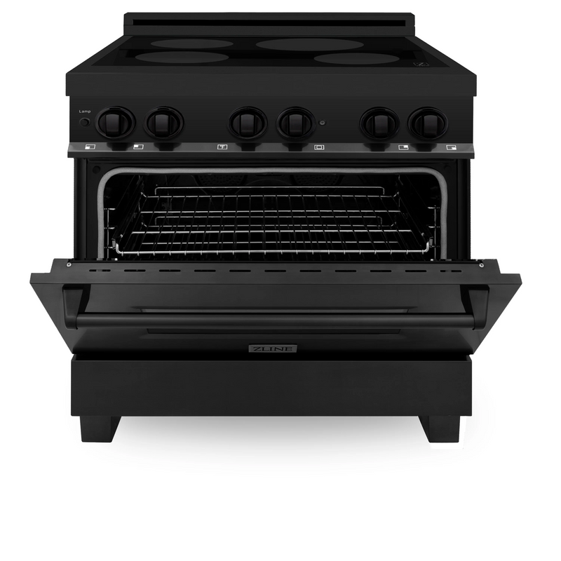 ZLINE 36" 4.6 cu. ft. Induction Range with a 5 Element Stove and Electric Oven in Black Stainless Steel, RAIND-BS-36